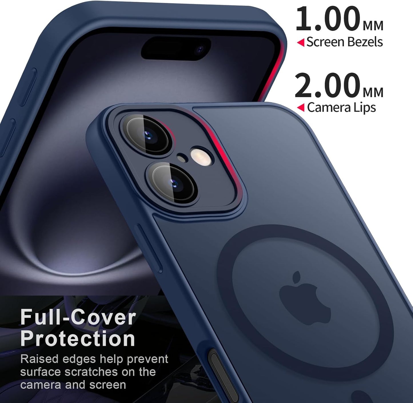 Magnetic Case for iPhone 16 6.1-Inch Compatible with MagSafe, Translucent Matte Back Slim Shockproof Phone Cover for iPhone 16 (Blue, iPhone 16)