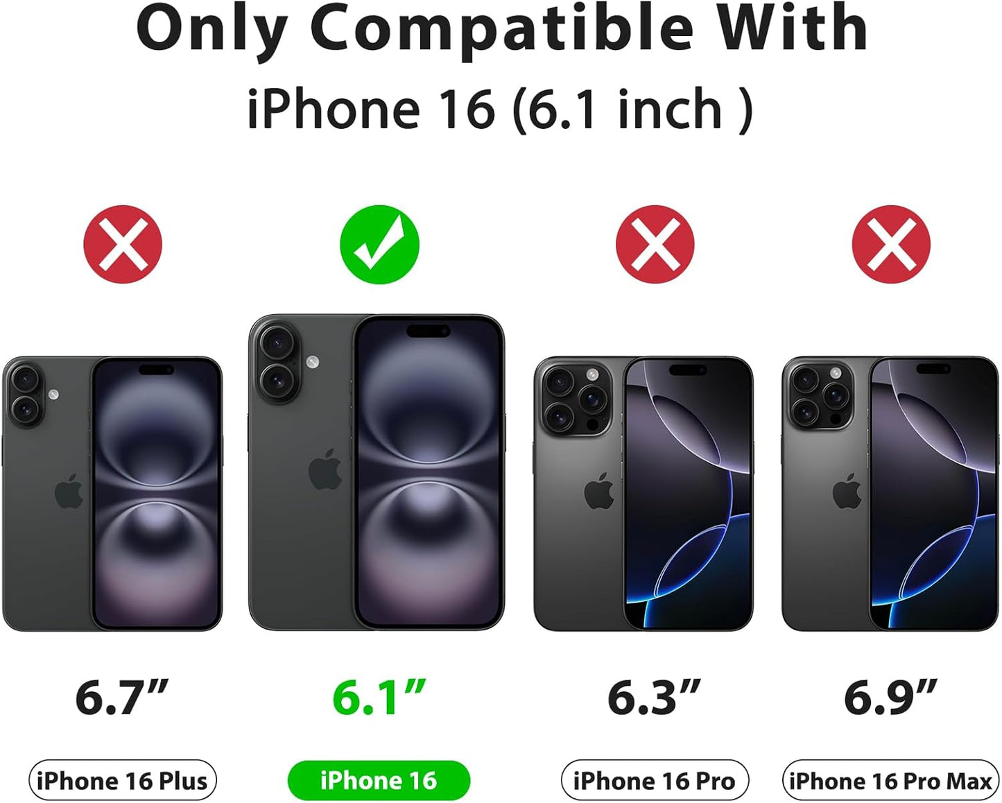 Magnetic Case for iPhone 16 6.1-Inch Compatible with MagSafe, Translucent Matte Back Slim Shockproof Phone Cover for iPhone 16 (Black, iPhone 16)