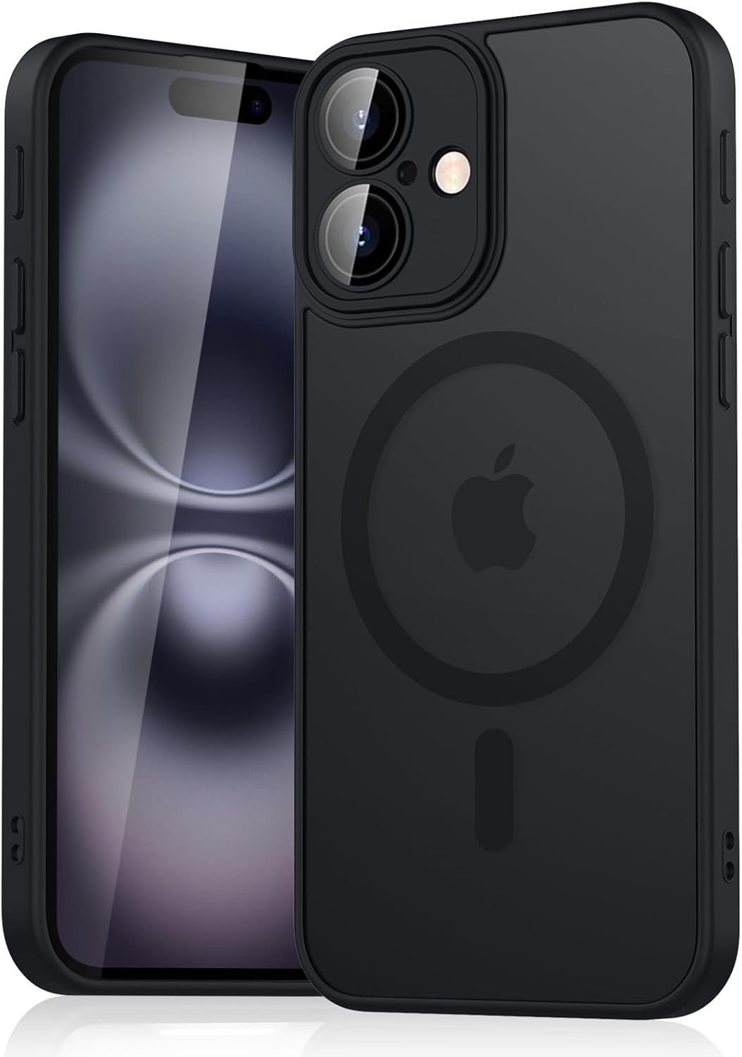 Magnetic Case for iPhone 16 6.1-Inch Compatible with MagSafe, Translucent Matte Back Slim Shockproof Phone Cover for iPhone 16 (Black, iPhone 16)
